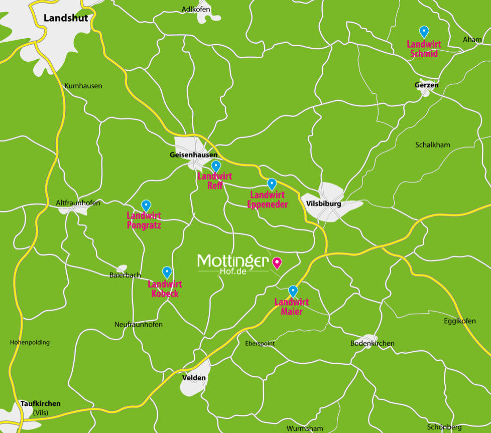 Landkarte Landwirte Vilsbiburg Landshut